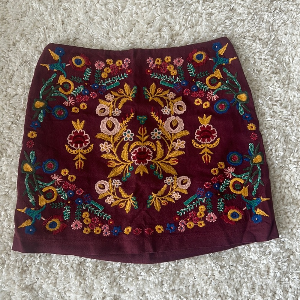 Alterd State Maroon Embroidered skirt